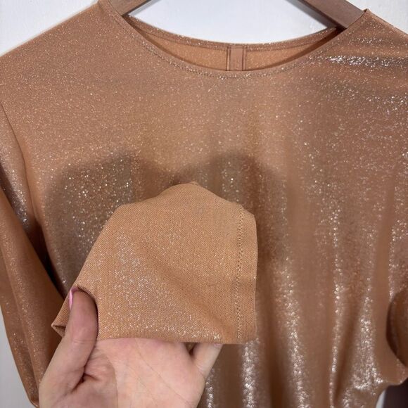 SKIMS Shimmer Long Sleeve Bodysuit Ochre Size 4x NEW with tags Thong - Picture 10 of 16